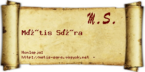 Mátis Sára névjegykártya