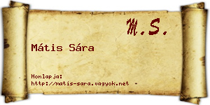 Mátis Sára névjegykártya